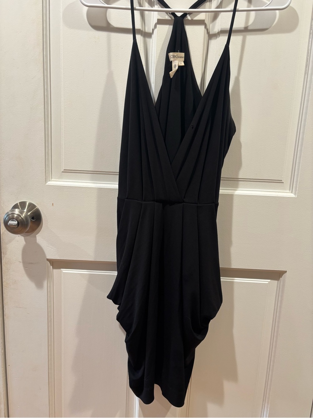 Vintage BCBGeneration Draped Halter Cocktail Dress, black